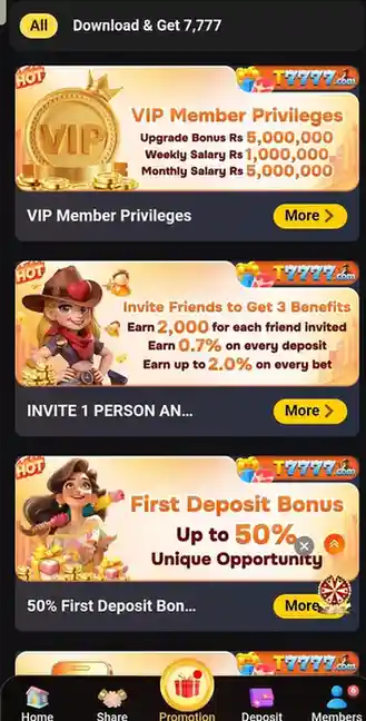 T7777 Game login